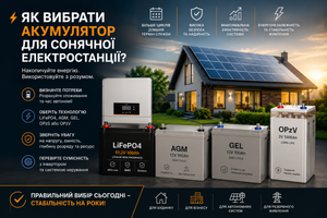Як вибрати акумулятор для сонячної електростанції? фото
