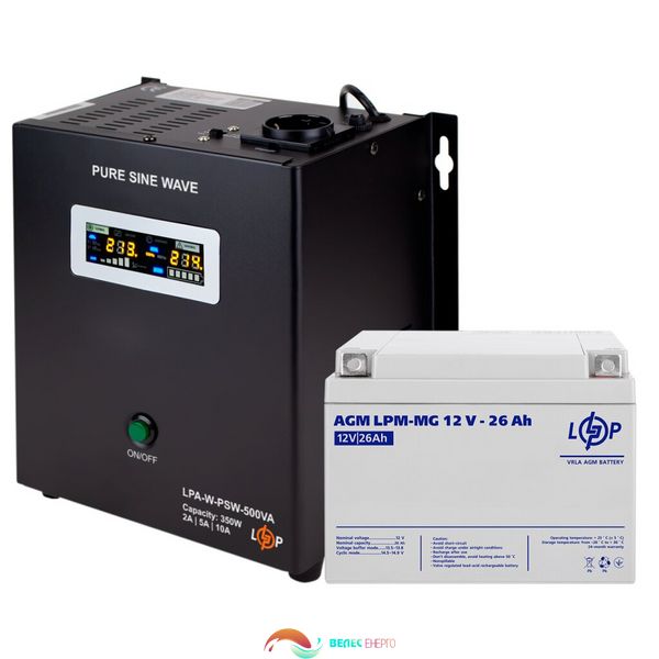 Комплект резервного живлення для котла LP (LogicPower) ДБЖ + мультигелева батарея (UPS A500VA + АКБ MG 330W) 4049 фото
