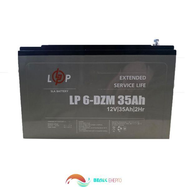 Тяговий свинцево-кислотний AGM акумулятор LP 6-DZM-35 Ah  фото