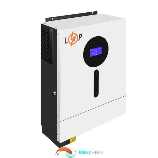 Гібридний сонячний інвертор (ДБЖ) LPW-VM II Elite 6000VA (6000Вт) 48V 120A MPPT 60-450V ON-OFF GRID вигляд збоку