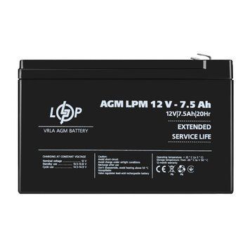 Акумулятор AGM LPM 12V - 7.5 Ah вигляд