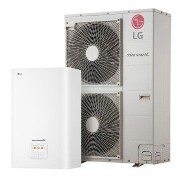 Тепловий насос LG THERMA V Hydrosplit, трифазний HU143MRB.U30RU / HN1600MC.NK1RU з компресором  фото