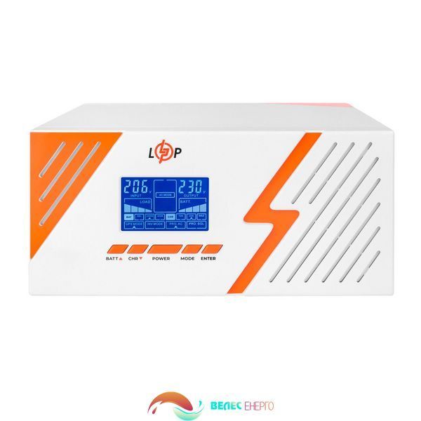 ДБЖ з правильною синусоїдою 12V LPM-PSW-1500VA (1050Вт) White  фото