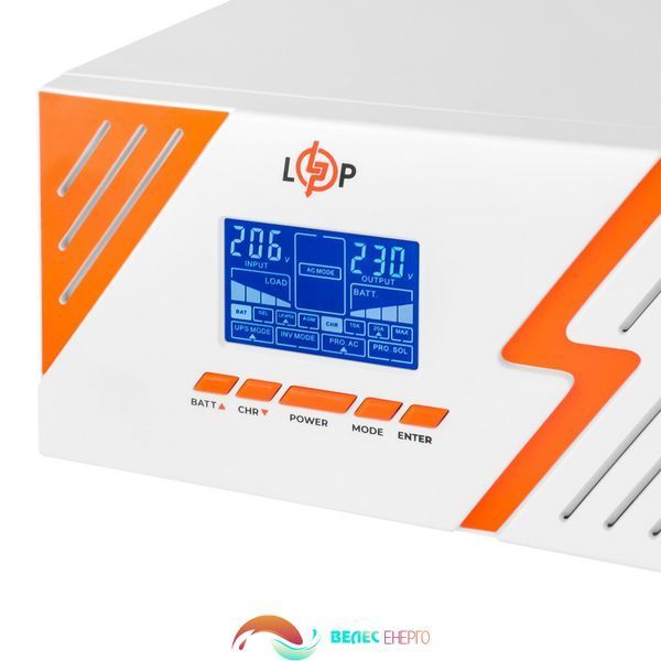 ДБЖ з правильною синусоїдою 12V LPM-PSW-1500VA (1050Вт) White  фото