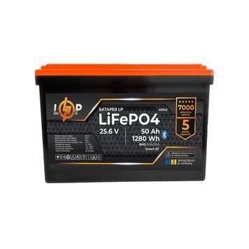Акумулятор LP LiFePO4 25,6V - 50 Ah (1280Wh) (BMS 80A/50А) пластик Smart BT купити в Хмельницькому