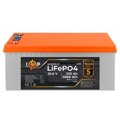 Акумулятор LP LiFePO4 для ДБЖ LCD 24V (25,6V) - 230 Ah (5888Wh) (BMS 80A/40A) пластик 4116 фото