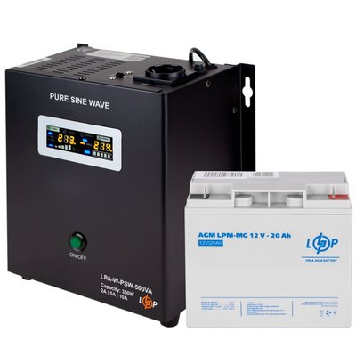 Комплект резервного живлення для котла LP (LogicPower) ДБЖ + мультигелева батарея (UPS A500VA + АКБ MG 270W) 4050 фото