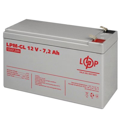Акумулятор гелевий LPM-GL 12V - 7.2 Ah 4070 фото