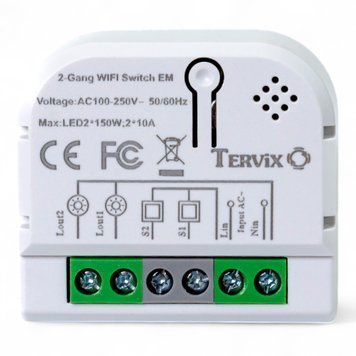 Розумний вимикач Tervix Pro Line WiFi Switch (2 клавіші) 433421 фото