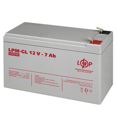 Акумулятор гелевий LPM-GL 12V - 7 Ah 4071 фото