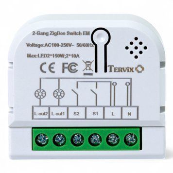 Розумний вимикач Tervix Pro Line ZigBee Switch (2 клавіші) 433121 фото
