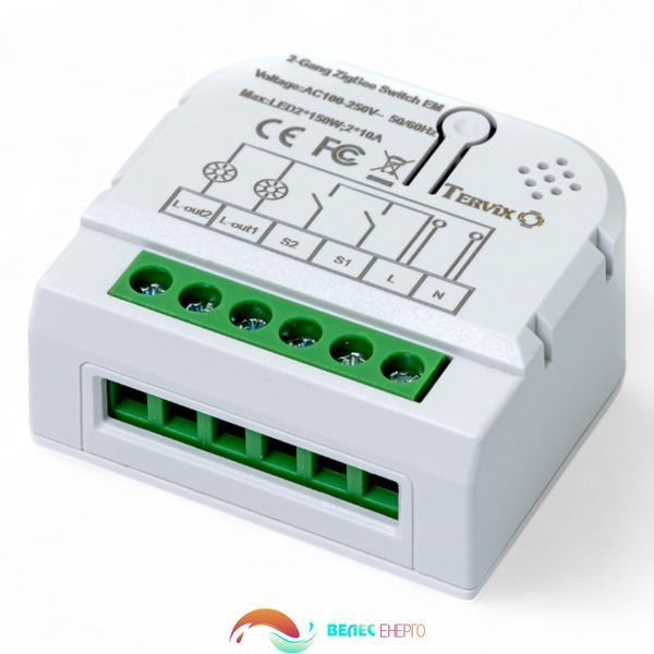 Розумний вимикач Tervix Pro Line ZigBee Switch (2 клавіші)  фото