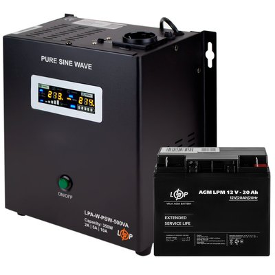 Комплект резервного живлення для котла LP (LogicPower) ДБЖ + AGM батарея (UPS A500 + АКБ AGM 270W) 4051 фото