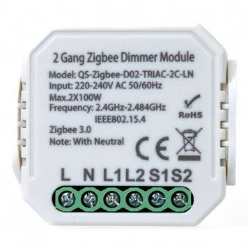 Розумний вимикач - регулятор Tervix Pro Line ZigBee Dimmer (2 клавіші) 436121 фото