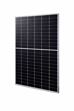 Tongwei Solar TWMNH-66HD615 615 Wp N-type bifacial solar panel &mdash; двостороння сонячна панель для сонячної електростанції на білому фоні.