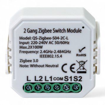 Розумний вимикач Tervix Pro Line ZigBee Switch (2 клавіші), без нуля 433141 фото