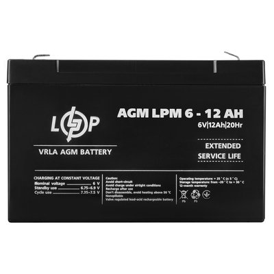 Акумулятор AGM LPM 6V - 12 Ah 4083 фото
