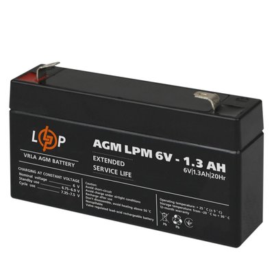 Акумулятор AGM LPM 6V - 1.3 Ah 4084 фото