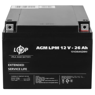 Акумулятор AGM LPM 12V - 26 Ah 4087 фото