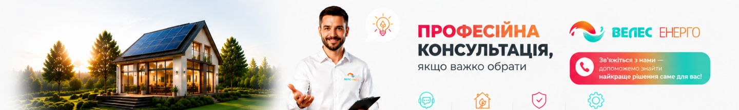 Професійна консультація від Велес Енерго — підбір систем енергонезалежності, сонячної енергетики, резервного живлення та теплових насосів для дому і бізнесу
