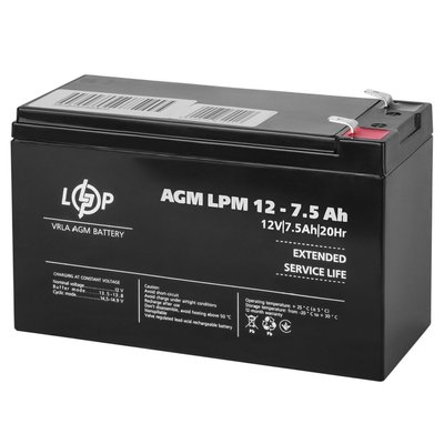 Акумулятор AGM LPM 12V - 7.5 Ah 4093 фото