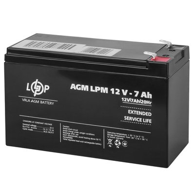 Акумулятор AGM LPM 12V - 7 Ah 4095 фото