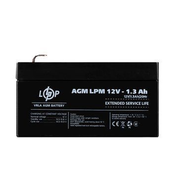 Розпродаж Акумулятор AGM LPM 12V - 1.3 Ah  фото