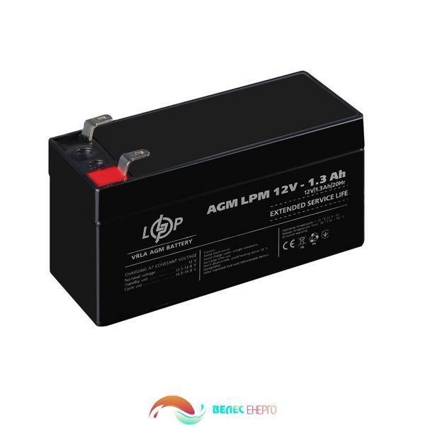 Розпродаж Акумулятор AGM LPM 12V - 1.3 Ah  фото