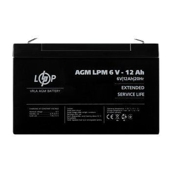 Акумулятор AGM LPM 6V - 12 Ah 4159LP фото