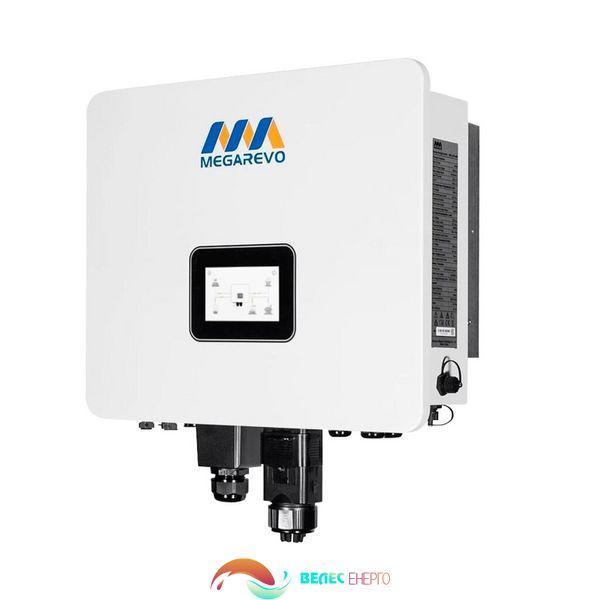 Гібридний однофазний інвертор Megarevo for LP R6KL1DA-G2S (6kW, 48V, LCD дисплей, GEN порт) вид збоку