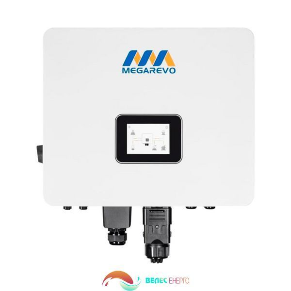 Гібридний однофазний інвертор Megarevo for LP R6KL1DA-G2S (6kW, 48V, LCD дисплей, GEN порт) вид спереду